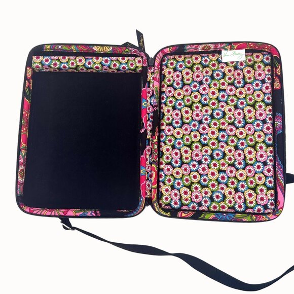 VERA BRADLEY PARISIAN PAISLEY FLORAL PRINT HARD CROSSBODY PURSE IPAD CASE W/ ADJ - Picture 5 of 5